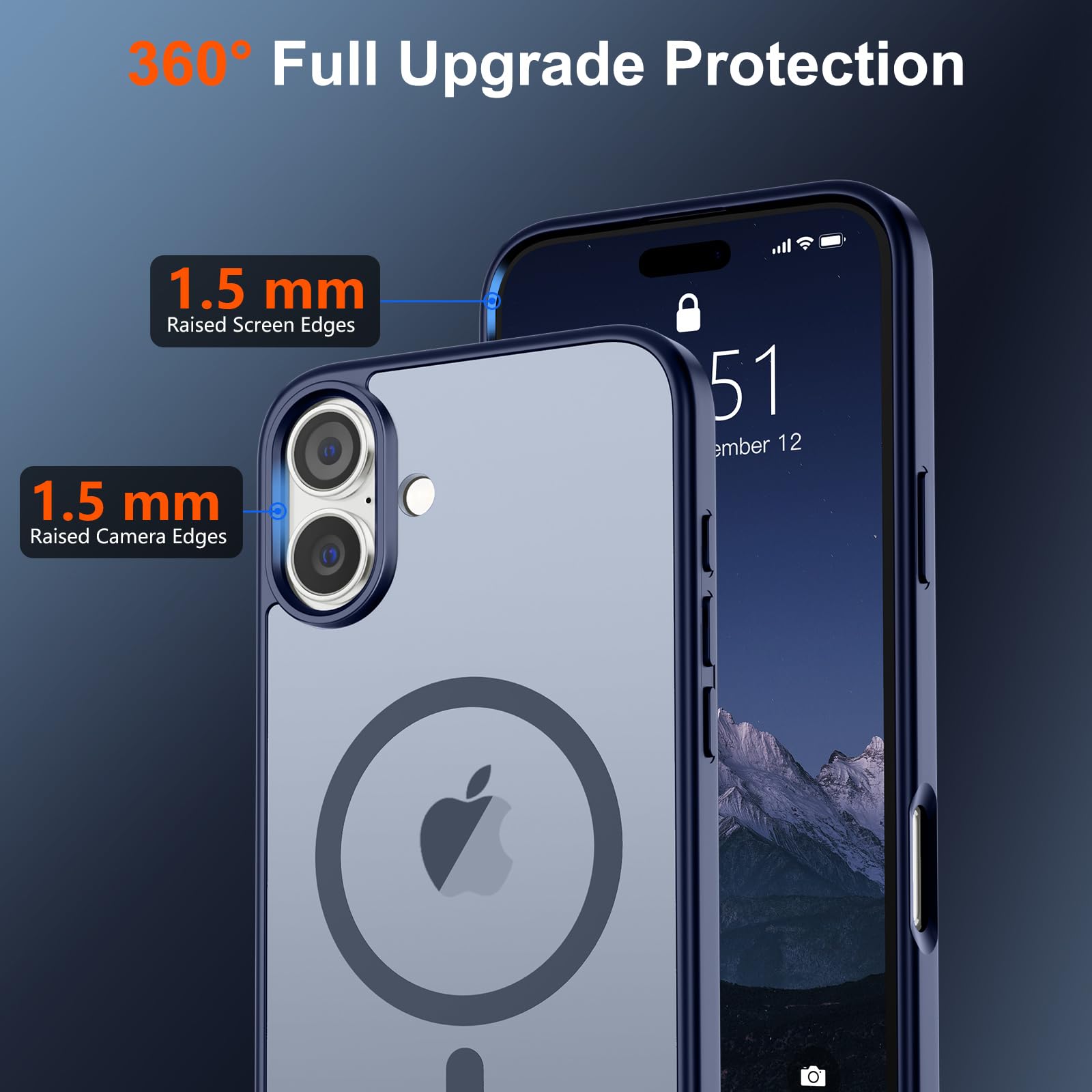 Foto 5 pulgar | Funda Magnética Supfine Para Iphone 16, Color Azul Marino - Venta Internacional.