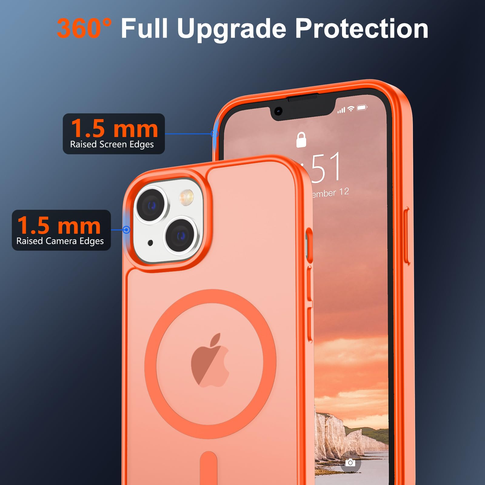 Foto 5 pulgar | Funda Magnética Supfine Para Iphone 14/13 Con Magsafe Orange - Venta Internacional.