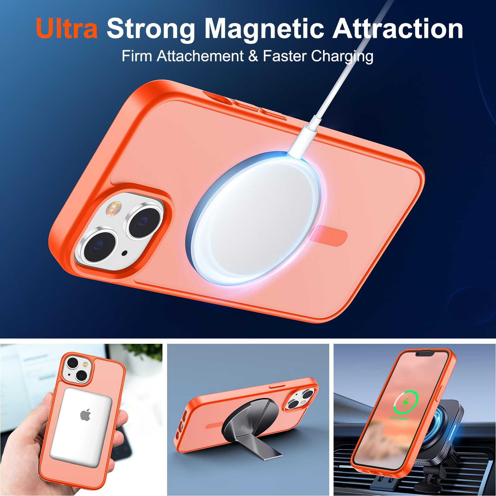 Foto 6 pulgar | Funda Magnética Supfine Para Iphone 14/13 Con Magsafe Orange - Venta Internacional.