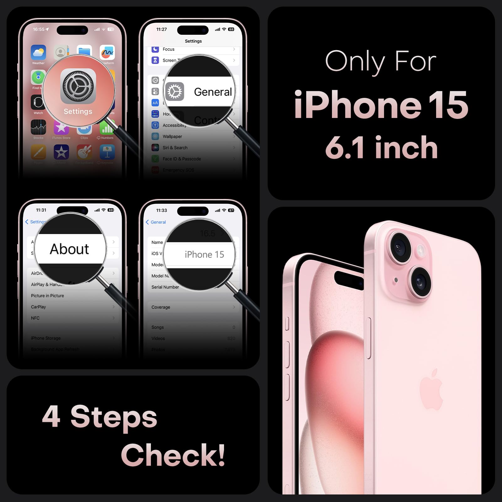 Foto 2 | Funda Magnética Tocol Para Iphone 15 De 6,1 Pulgadas, Color Rosa Claro - Venta Internacional.