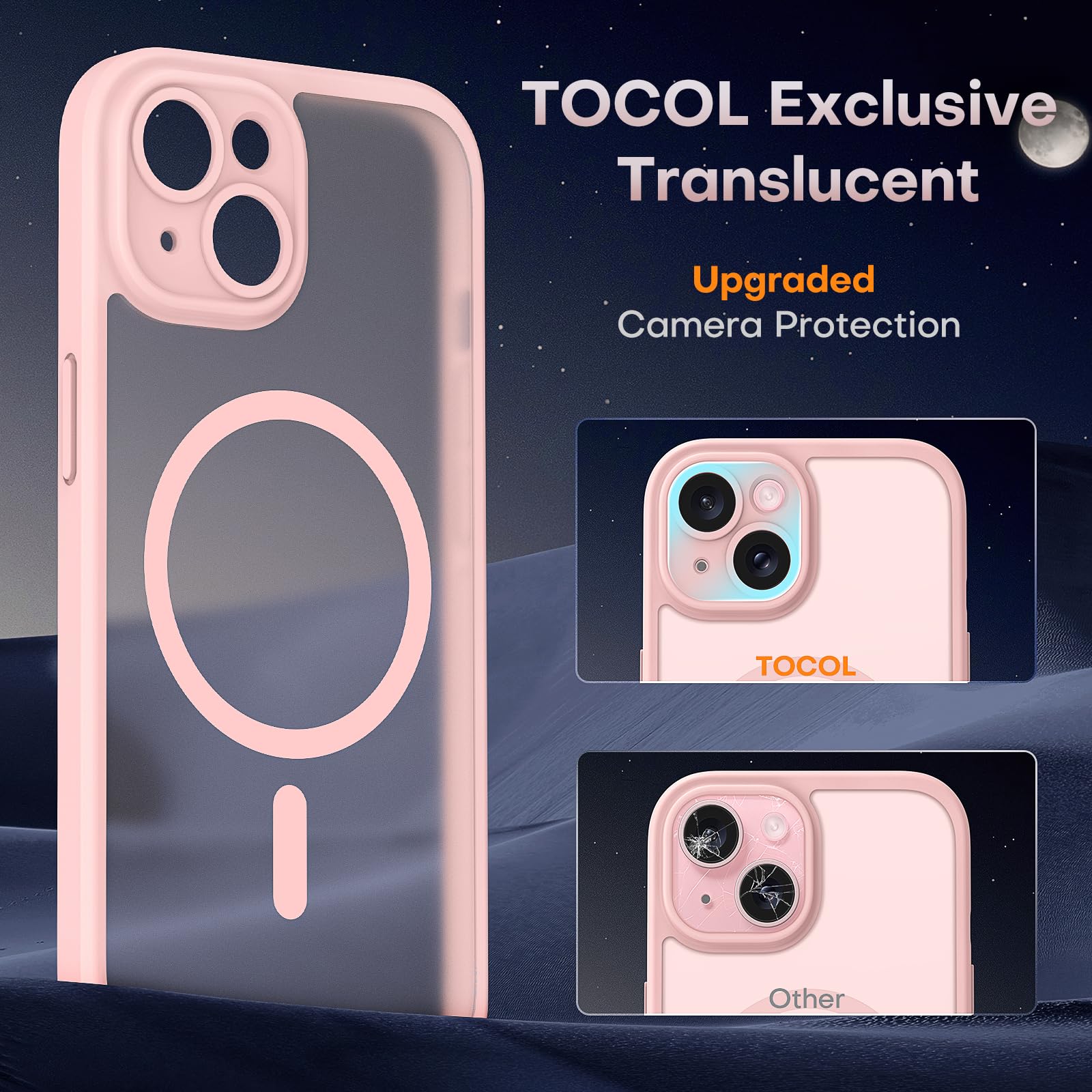 Foto 6 pulgar | Funda Magnética Tocol Para Iphone 15 De 6,1 Pulgadas, Color Rosa Claro - Venta Internacional.