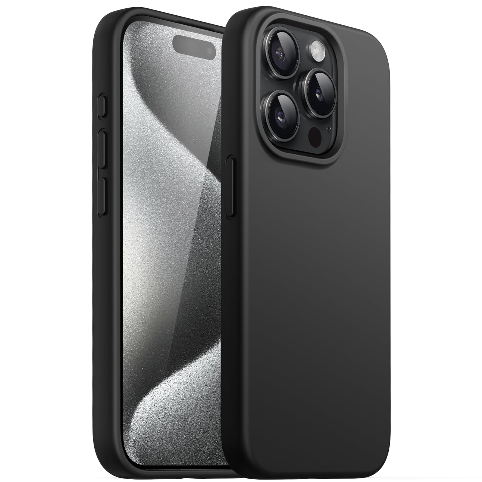 Foto 2 pulgar | Funda Jetech Silicone Para Iphone 15 Pro Max De 6.7 Pulgadas, Negra - Venta Internacional.