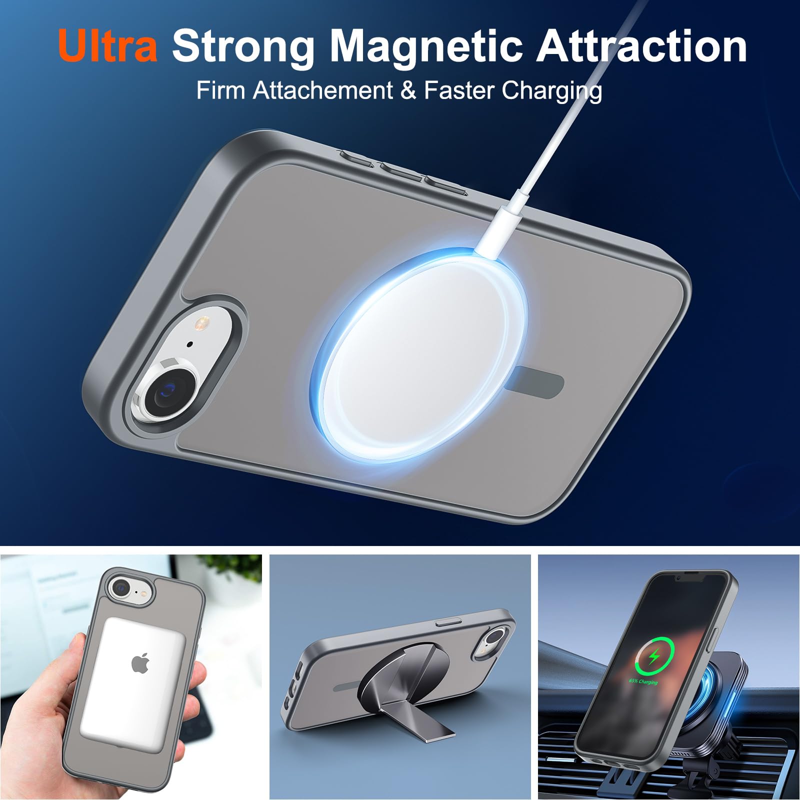 Foto 6 pulgar | Funda Magnética Supfine Para Iphone 16e 2025 Gris - Venta Internacional.