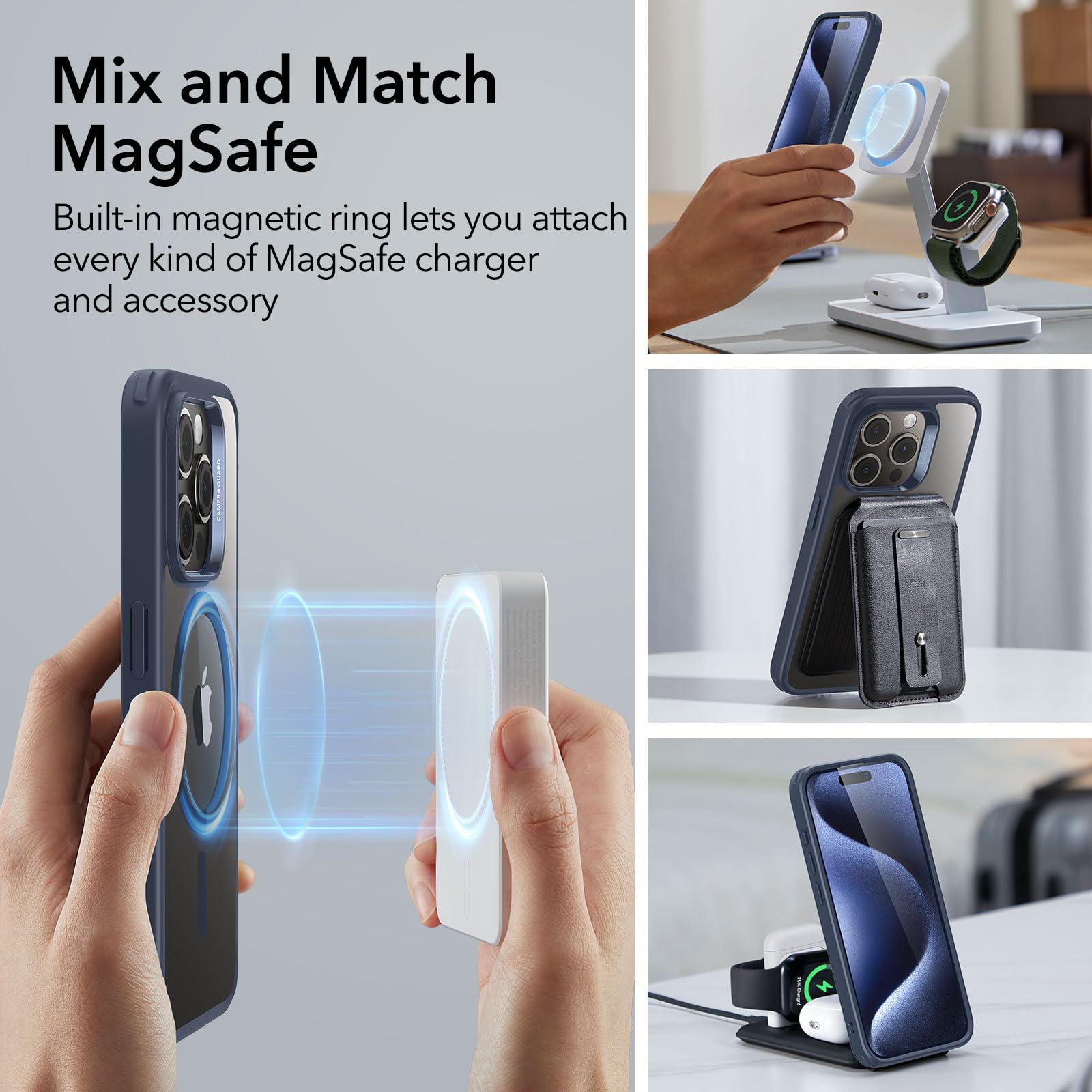 Foto 5 pulgar | Funda De Teléfono Esr Para Iphone 15 Pro Con Magsafe De Grado Militar - Venta Internacional.