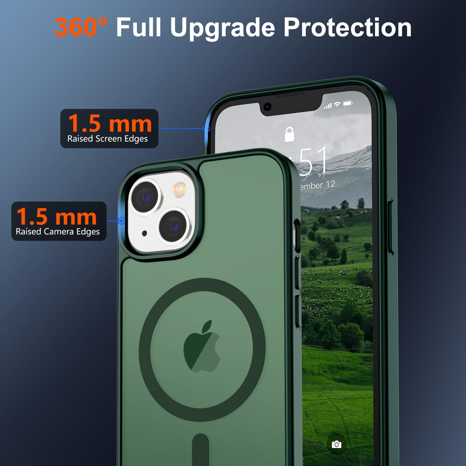 Foto 4 | Funda Magnética Supfine Para Iphone 15 Plus/14 Plus, Color Verde - Venta Internacional.