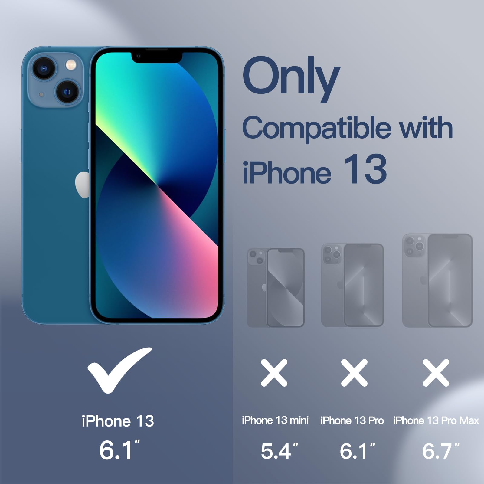 Foto 2 | Funda Jetech Silicone Para Iphone 13 De 6.1 Pulgadas, Color Azul Cobalto - Venta Internacional.