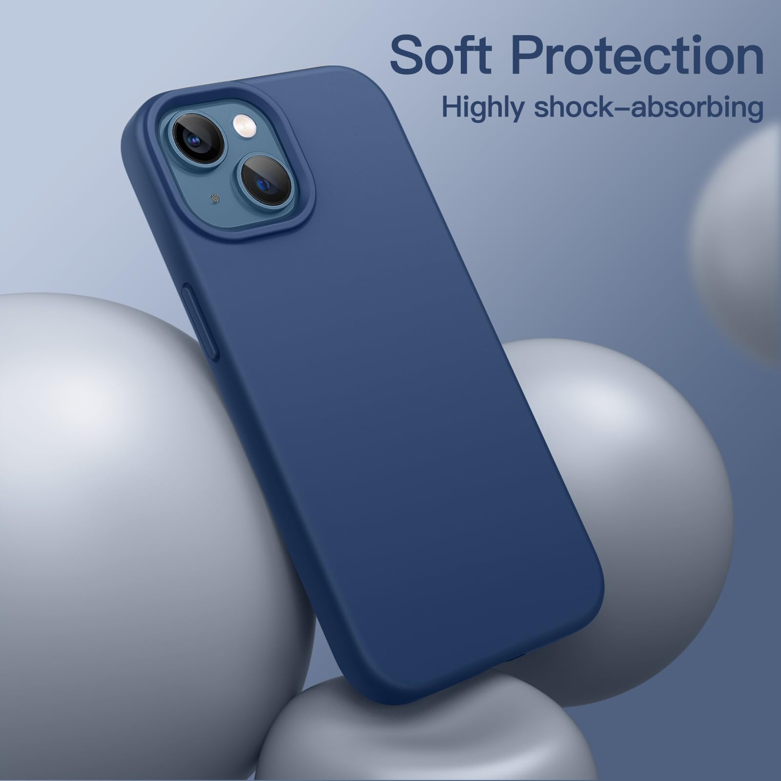 Foto 5 pulgar | Funda Jetech Silicone Para Iphone 13 De 6.1 Pulgadas, Color Azul Cobalto - Venta Internacional.