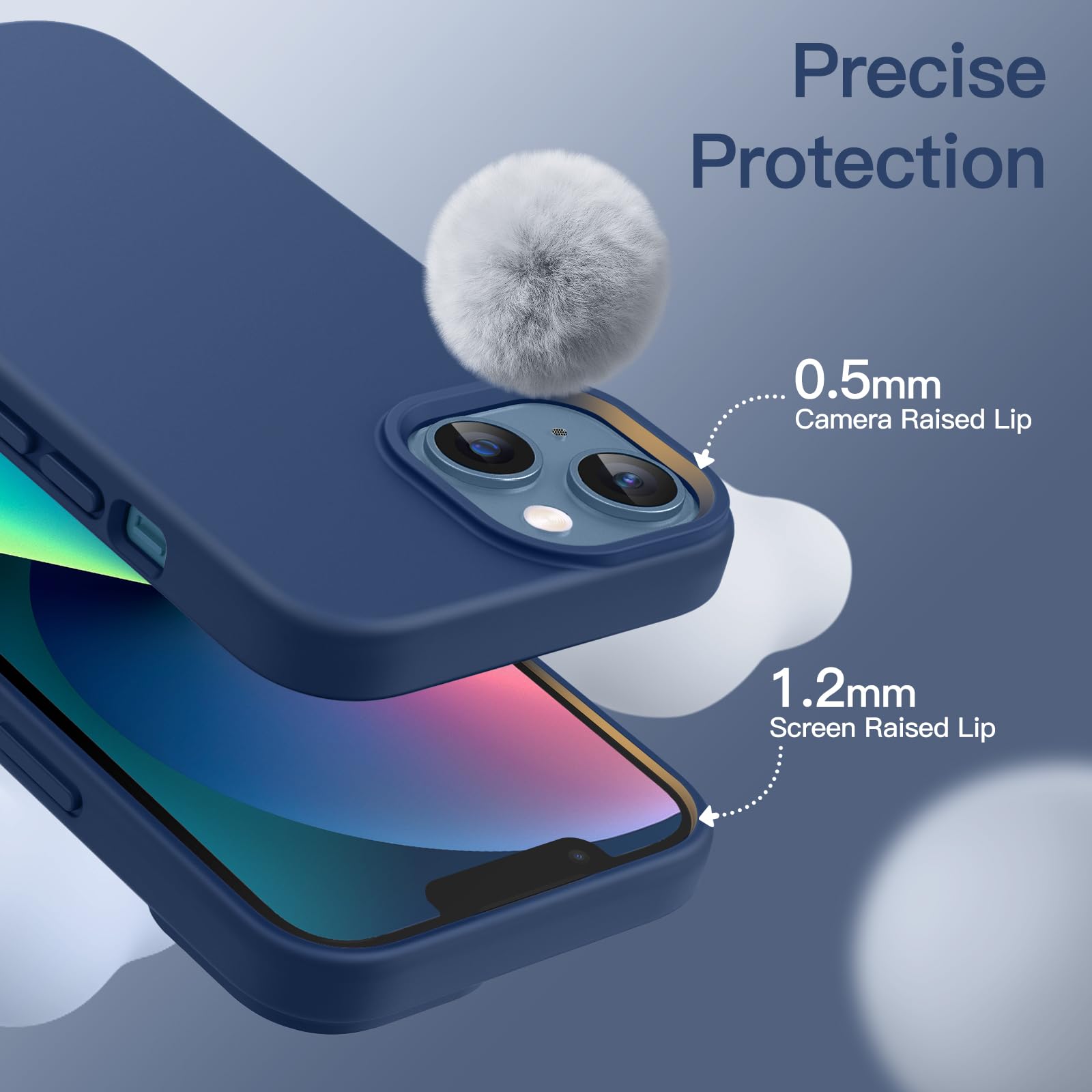 Foto 6 pulgar | Funda Jetech Silicone Para Iphone 13 De 6.1 Pulgadas, Color Azul Cobalto - Venta Internacional.