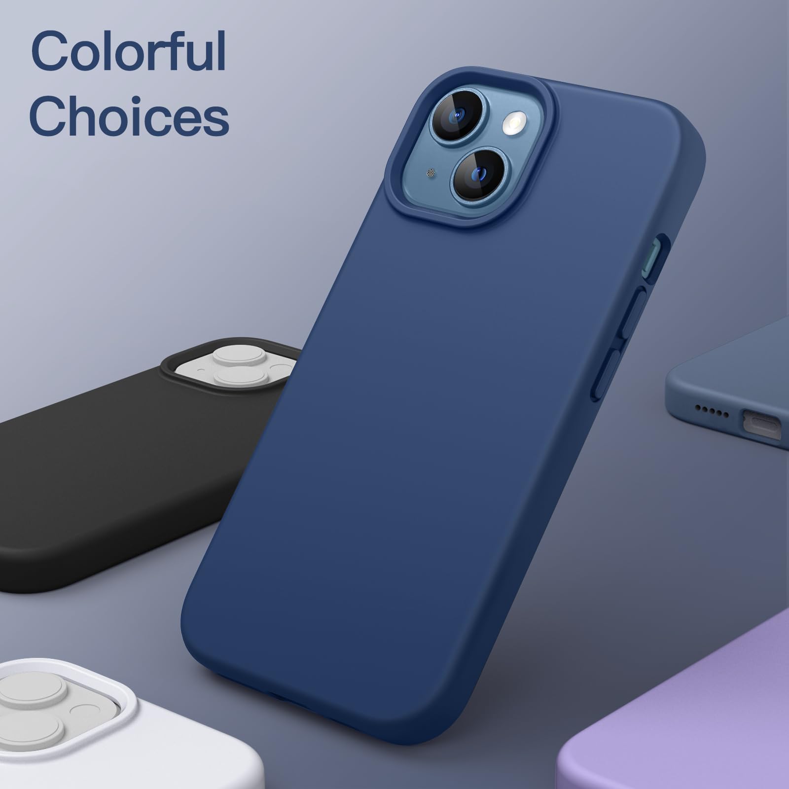 Foto 7 pulgar | Funda Jetech Silicone Para Iphone 13 De 6.1 Pulgadas, Color Azul Cobalto - Venta Internacional.