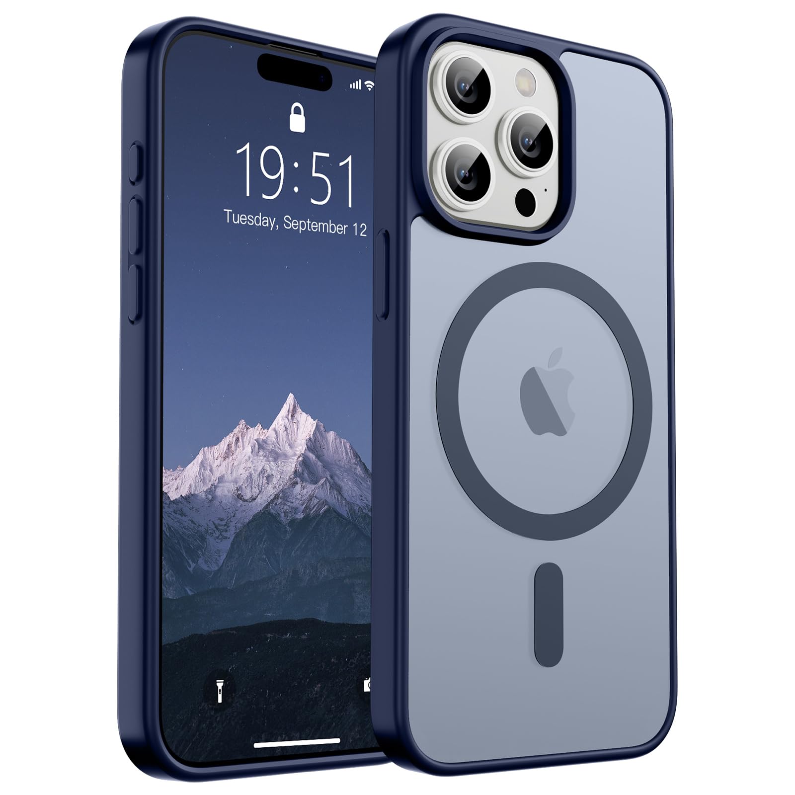 Foto 2 pulgar | Funda Magnética Supfine Para Iphone 15 Pro, Color Azul Marino - Venta Internacional.