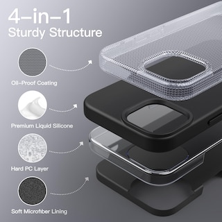 Foto 3 | Funda Jetech Silicone Para Iphone 15 Pro De 6.1 Pulgadas, Negra - Venta Internacional.