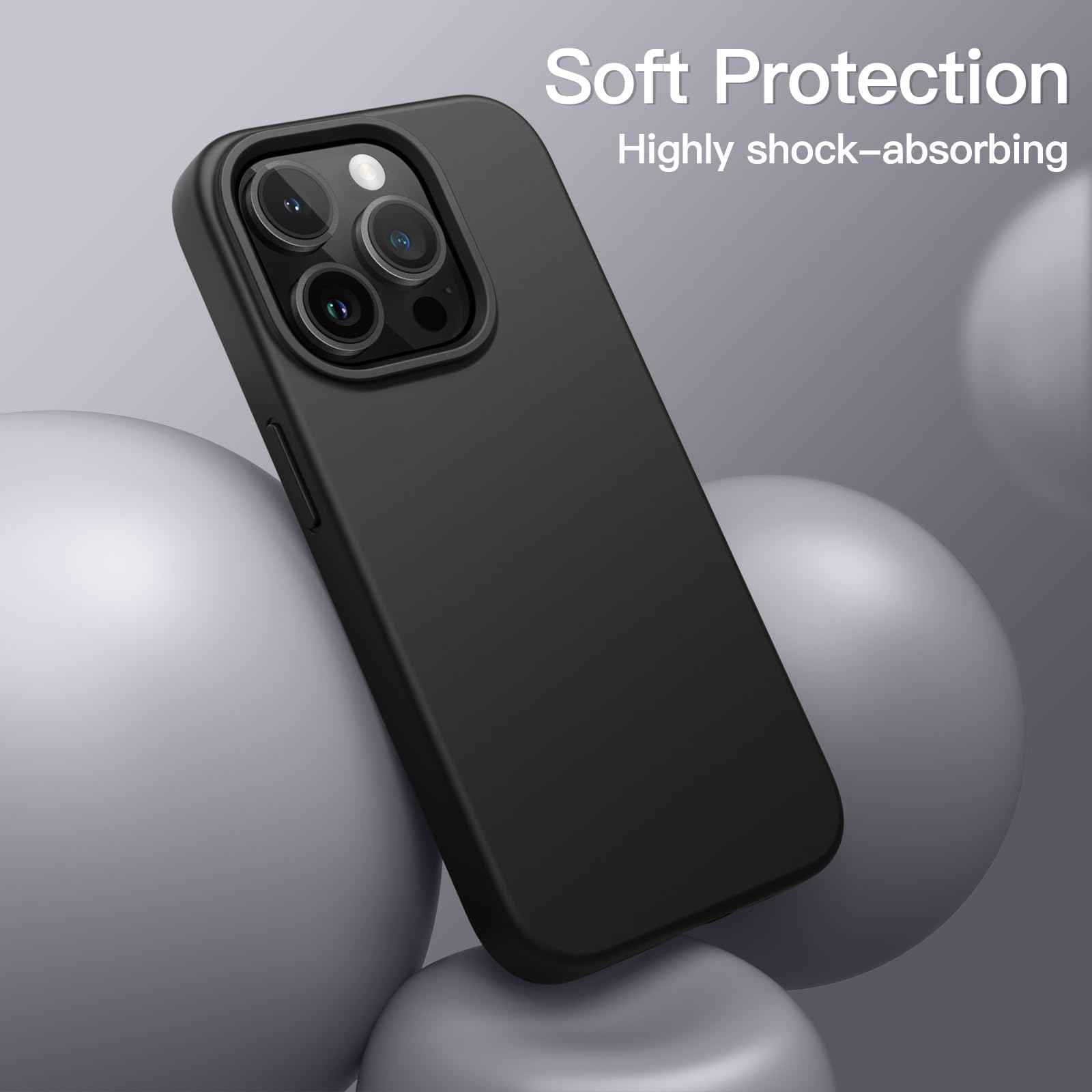 Foto 5 pulgar | Funda Jetech Silicone Para Iphone 15 Pro De 6.1 Pulgadas, Negra - Venta Internacional.