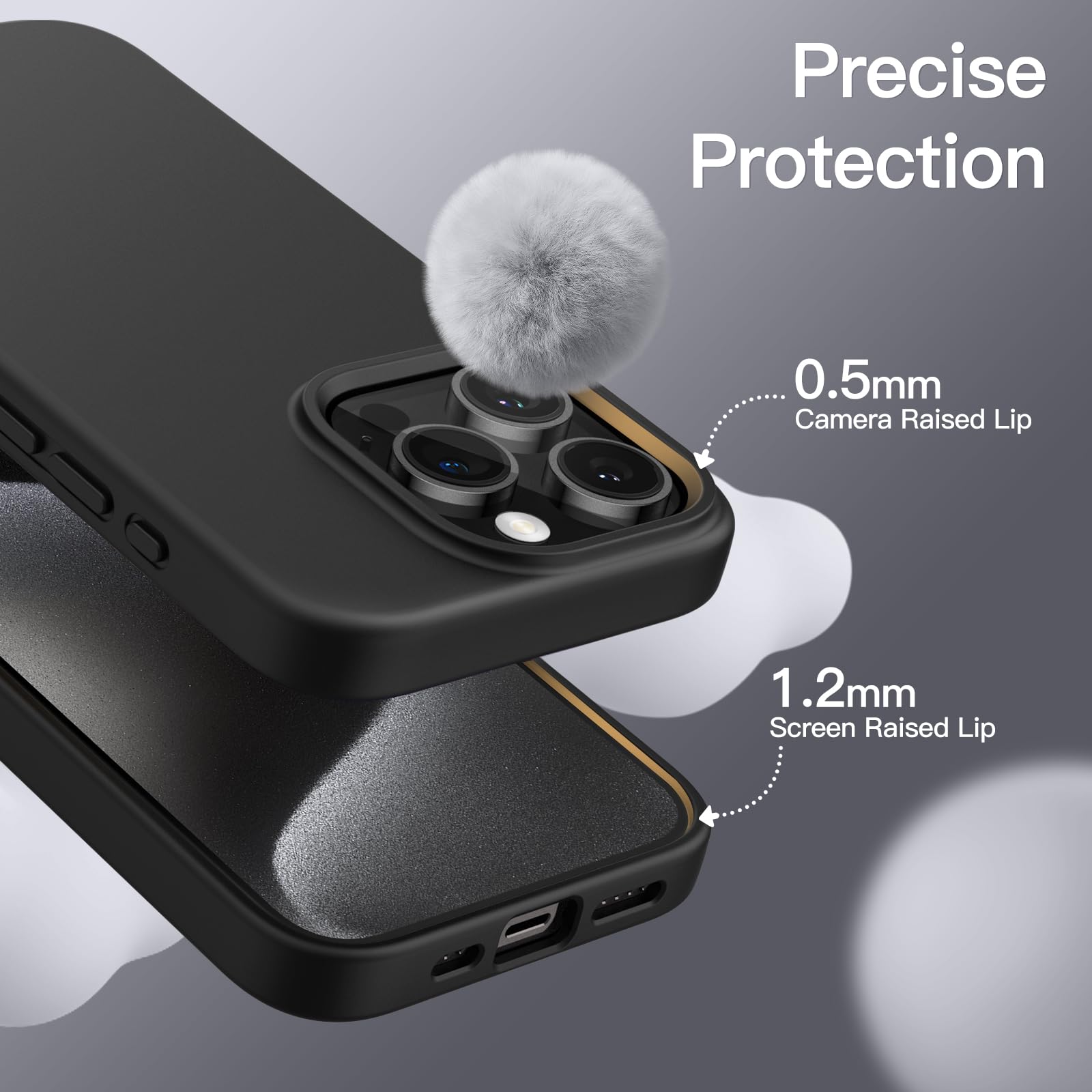 Foto 6 pulgar | Funda Jetech Silicone Para Iphone 15 Pro De 6.1 Pulgadas, Negra - Venta Internacional.