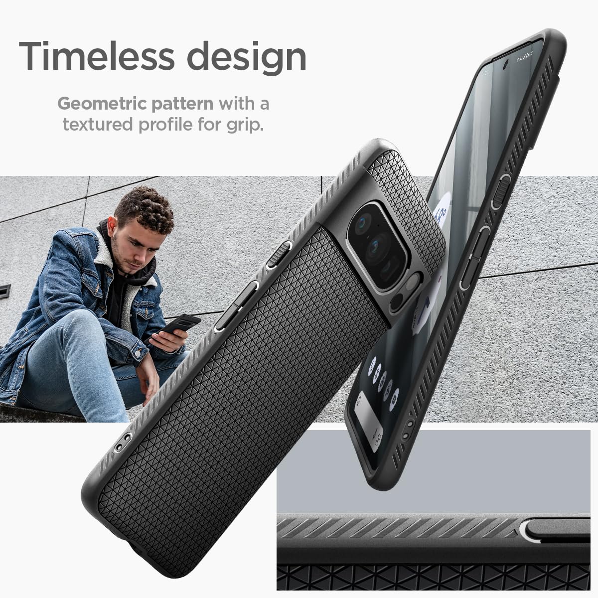 Foto 4 pulgar | Funda Spigen Liquid Air Armor Para Pixel 8 Pro (2023), Color Negro - Venta Internacional.
