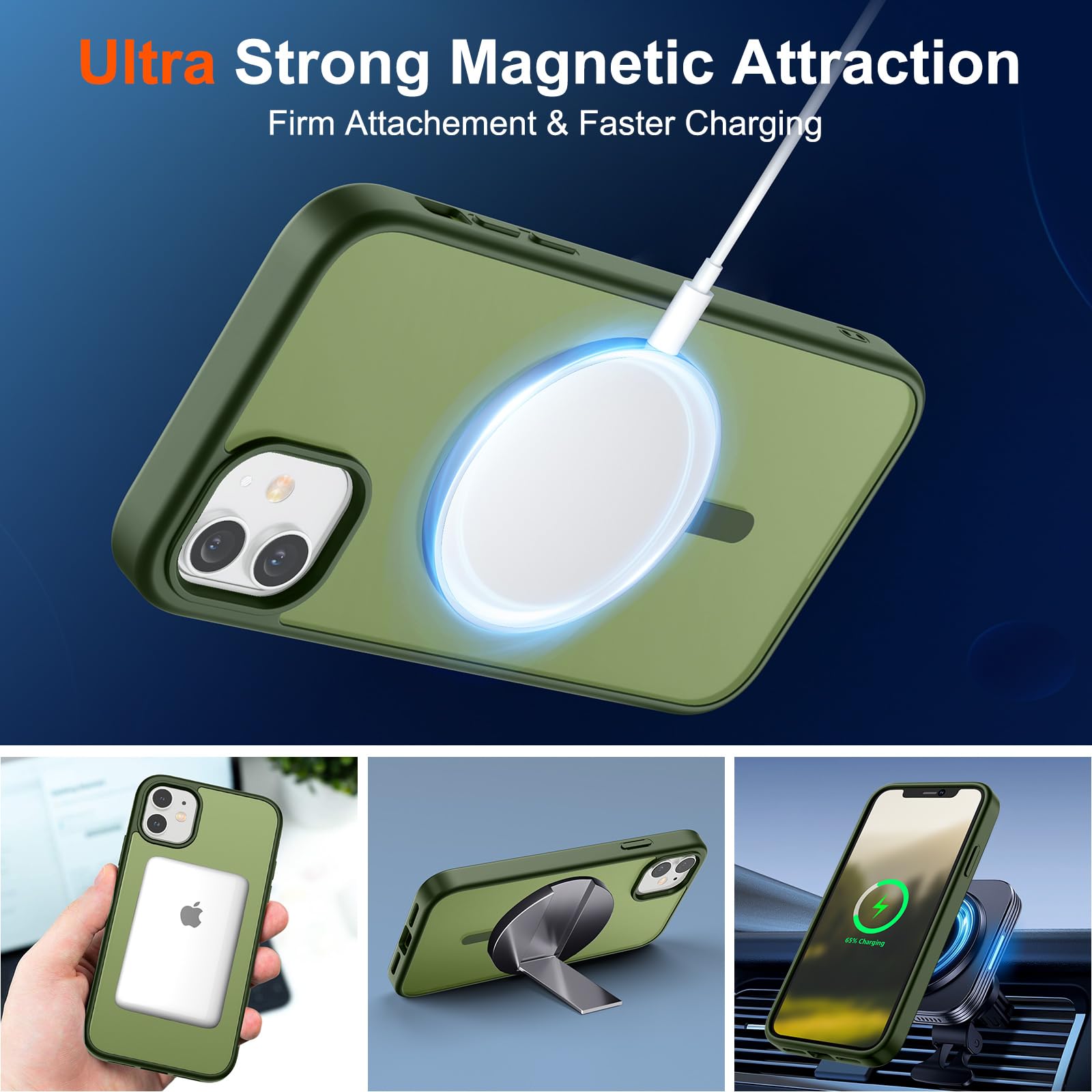 Foto 5 | Funda Magnética Supfine Para Iphone 12/12 Pro Verde - Venta Internacional.