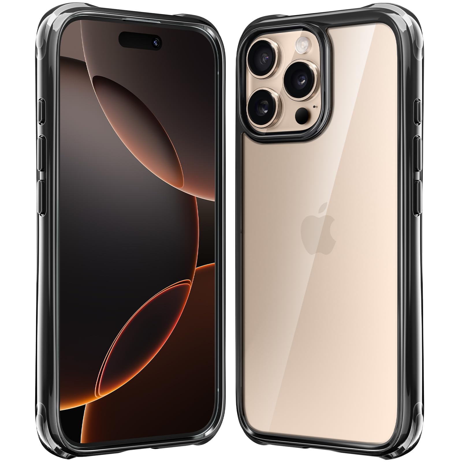 Funda De Teléfono Mkeke Para Iphone 16 Pro, Negra, A Prueba De Golpes - Venta Internacional.
