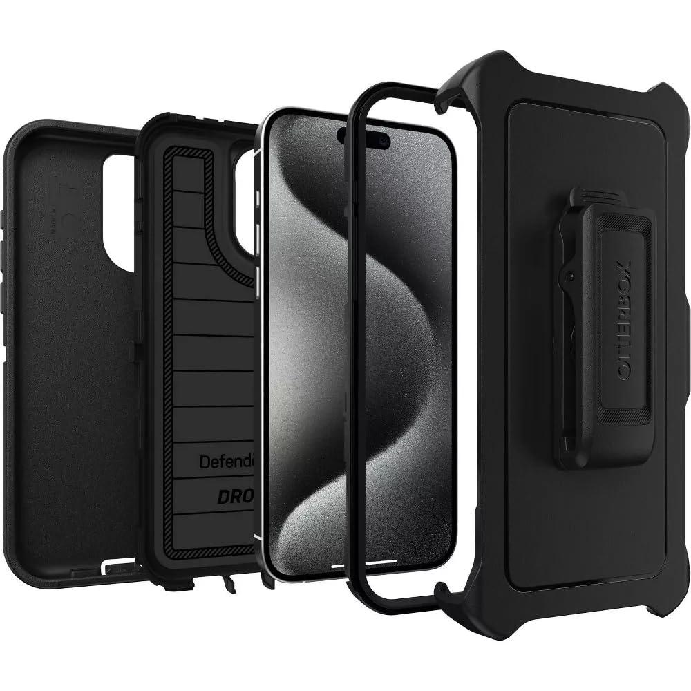 Foto 6 pulgar | Funda Otterbox Defender Series Para Iphone 15 Pro Max Negra - Venta Internacional.