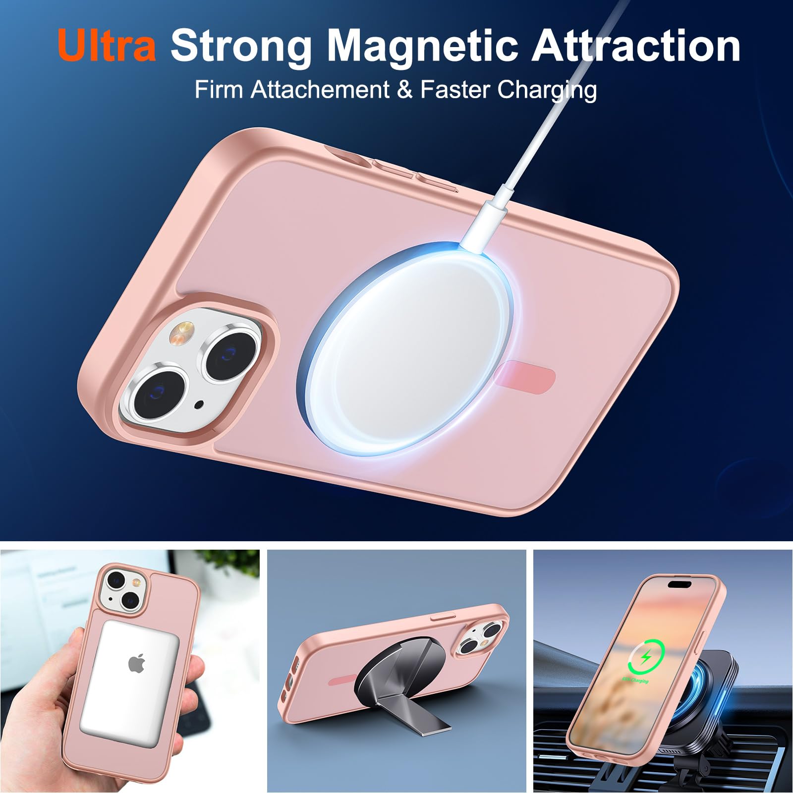 Foto 6 pulgar | Funda Magnética Supfine Para Iphone 15, Color Rosa - Venta Internacional.