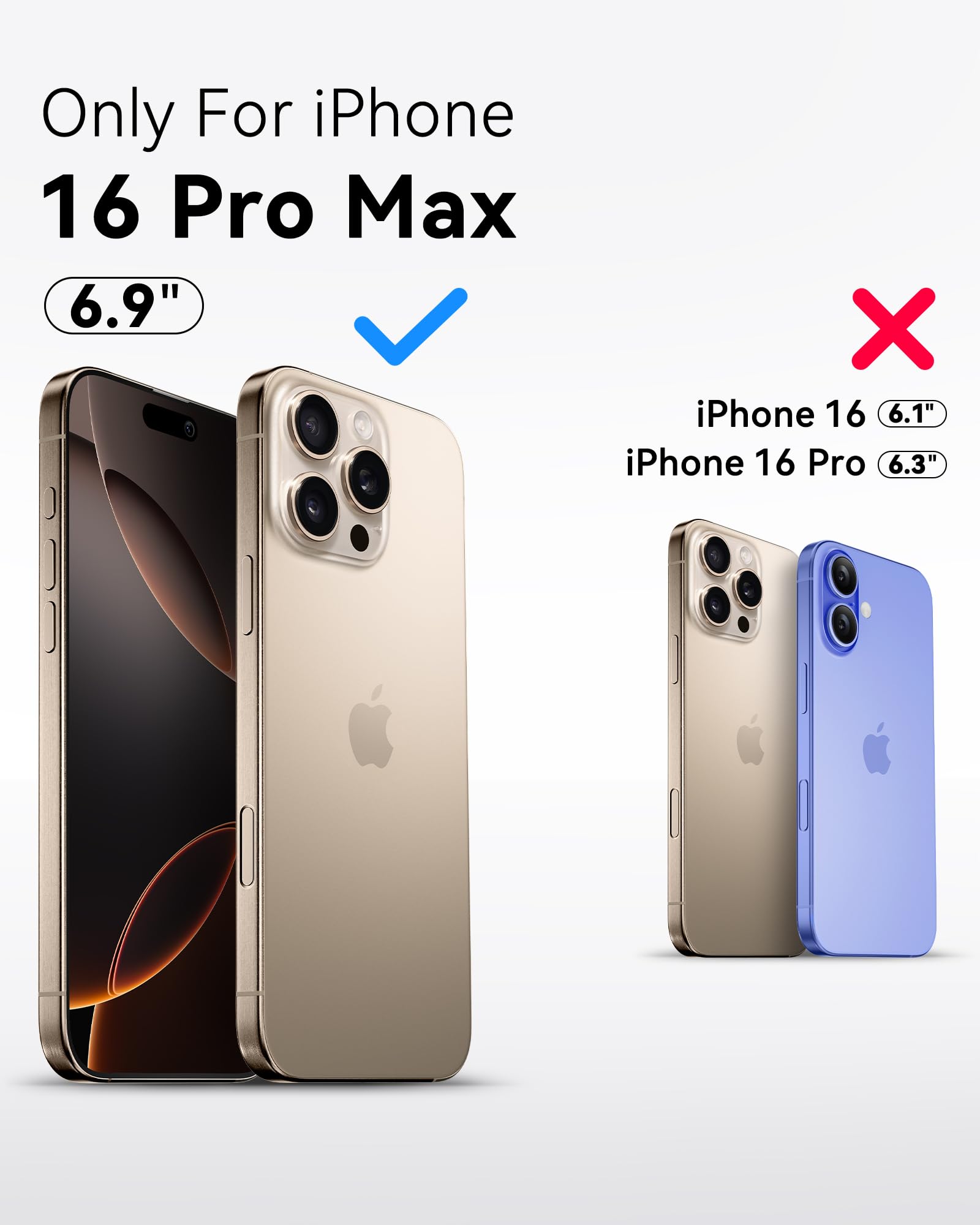 Foto 3 pulgar | Funda De Teléfono Mkeke Para Iphone 16 Pro Max Negra A Prueba De Golpes - Venta Internacional.
