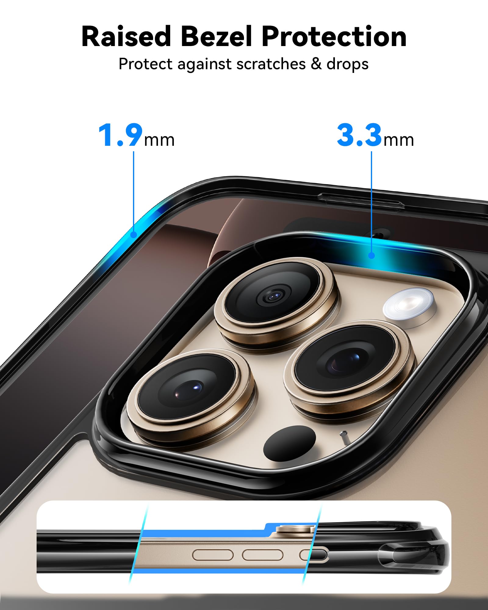Foto 5 pulgar | Funda De Teléfono Mkeke Para Iphone 16 Pro Max Negra A Prueba De Golpes - Venta Internacional.