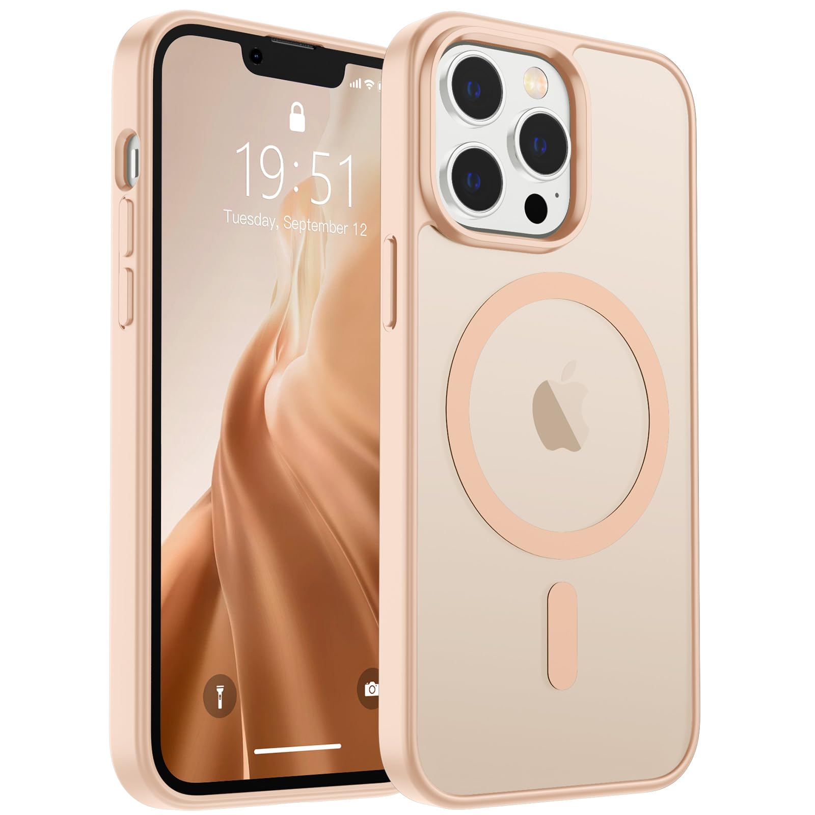 Foto 2 pulgar | Funda Magnética Supfine Para Iphone 13 Pro, Color Rosa Arena - Venta Internacional.