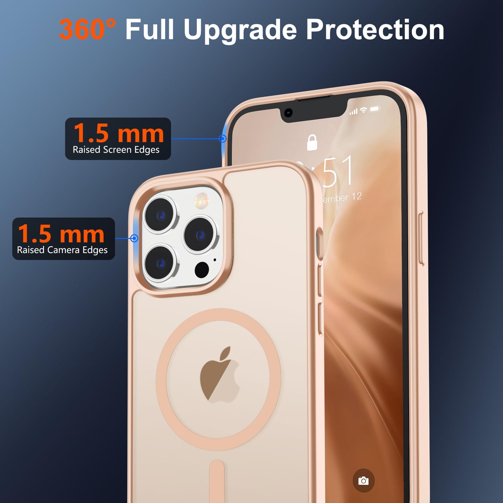 Foto 5 pulgar | Funda Magnética Supfine Para Iphone 13 Pro, Color Rosa Arena - Venta Internacional.