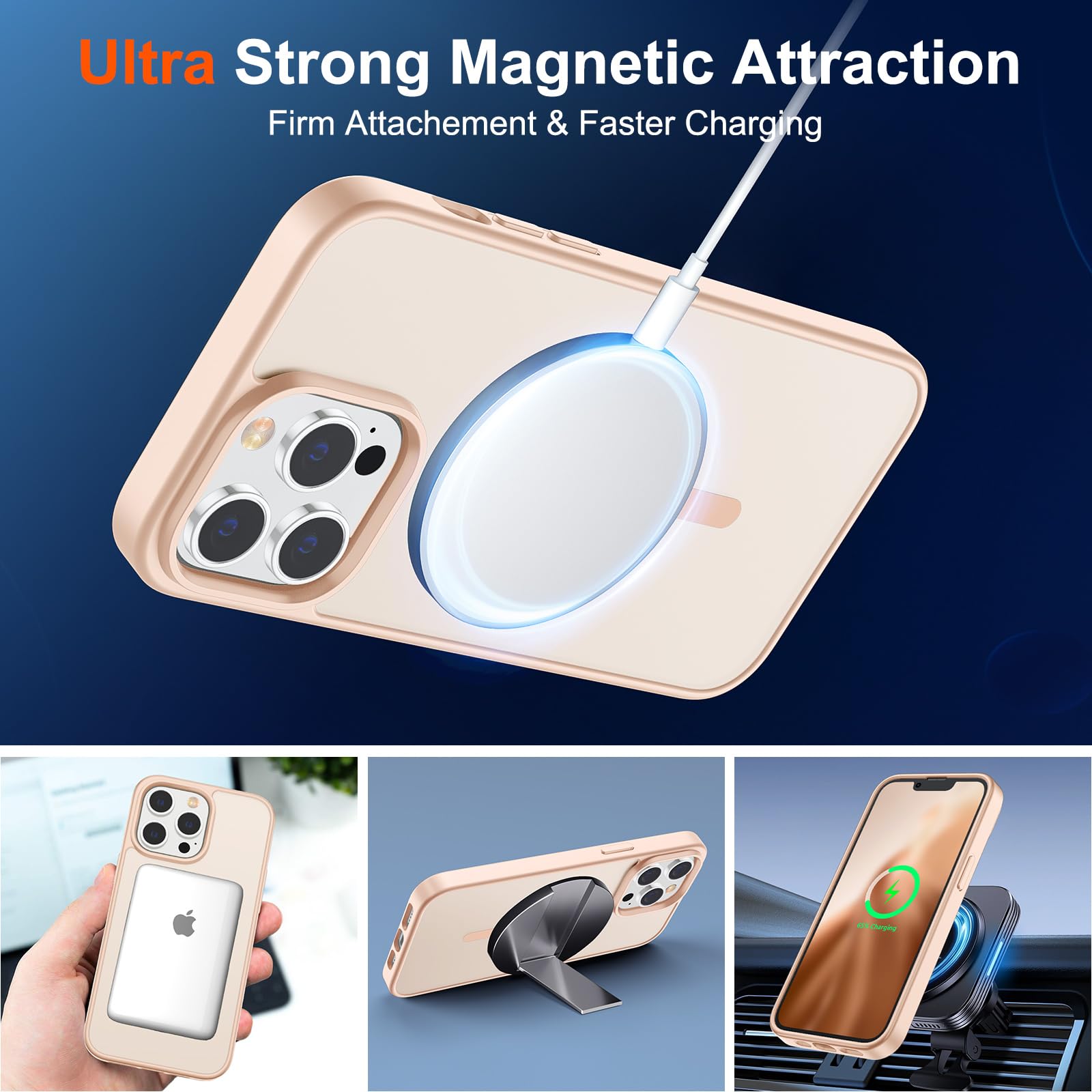 Foto 5 | Funda Magnética Supfine Para Iphone 13 Pro, Color Rosa Arena - Venta Internacional.