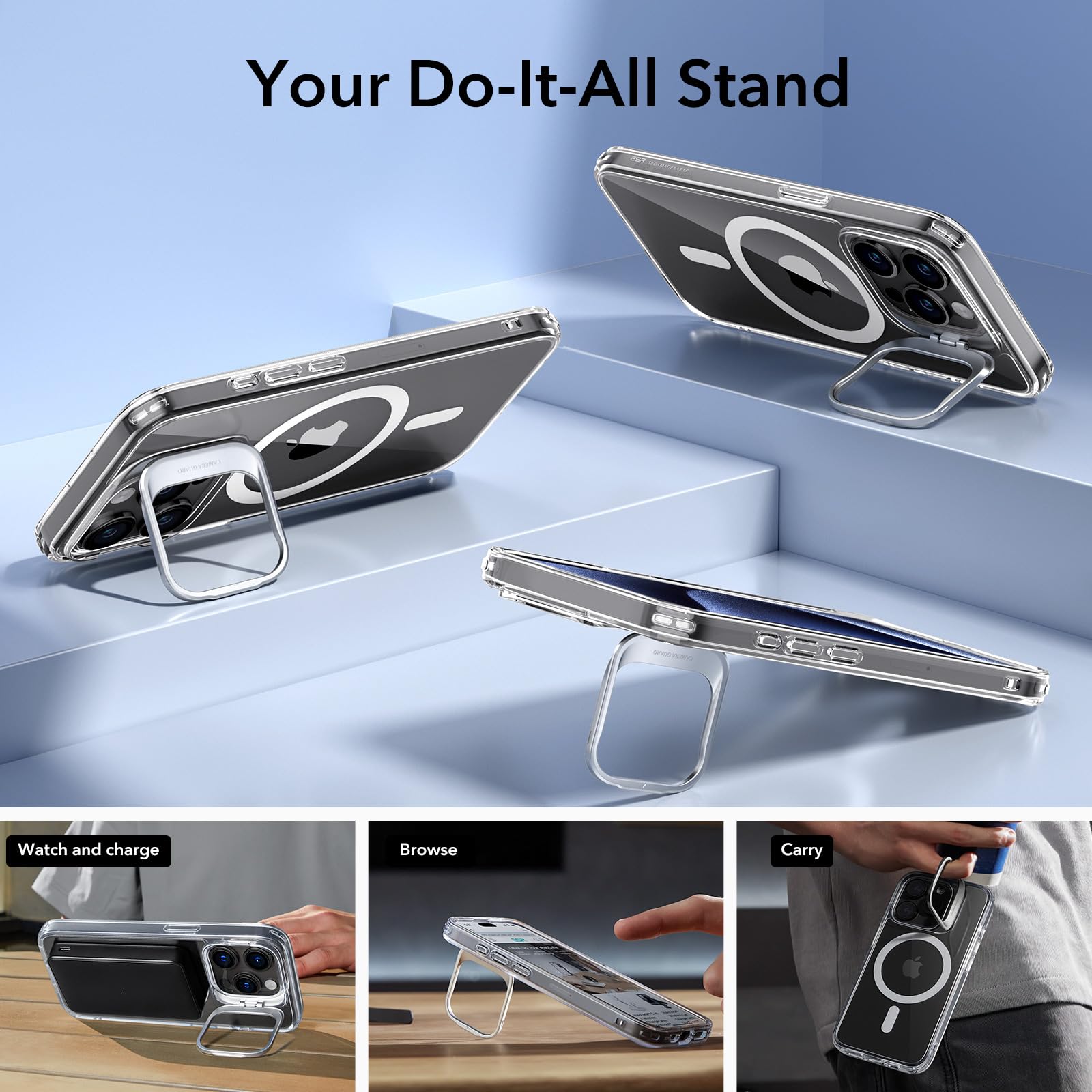 Foto 6 | Funda De Teléfono Esr Para Iphone 15 Pro Con Magsafe Military-grade Clear - Venta Internacional.