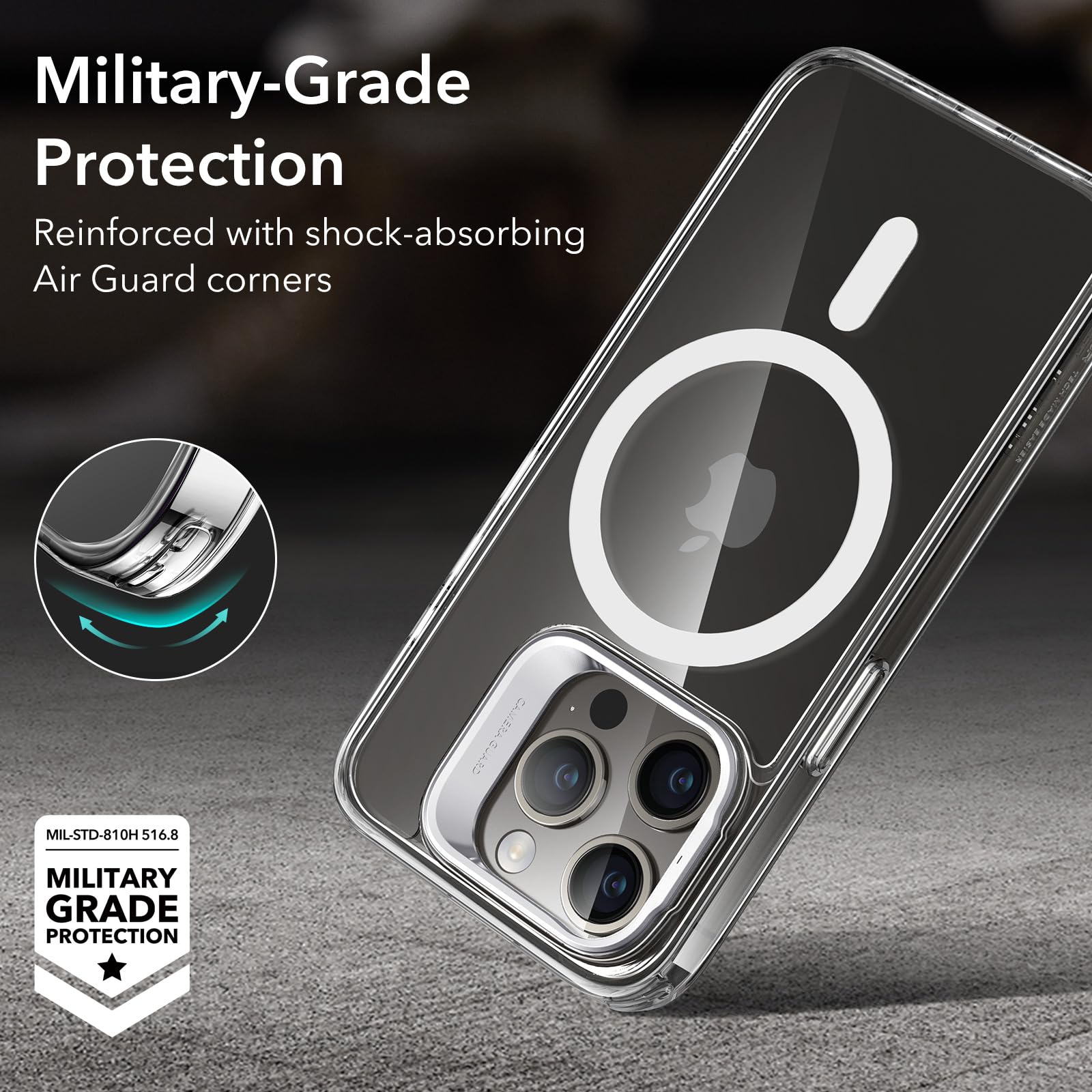 Foto 7 | Funda De Teléfono Esr Para Iphone 15 Pro Con Magsafe Military-grade Clear - Venta Internacional.