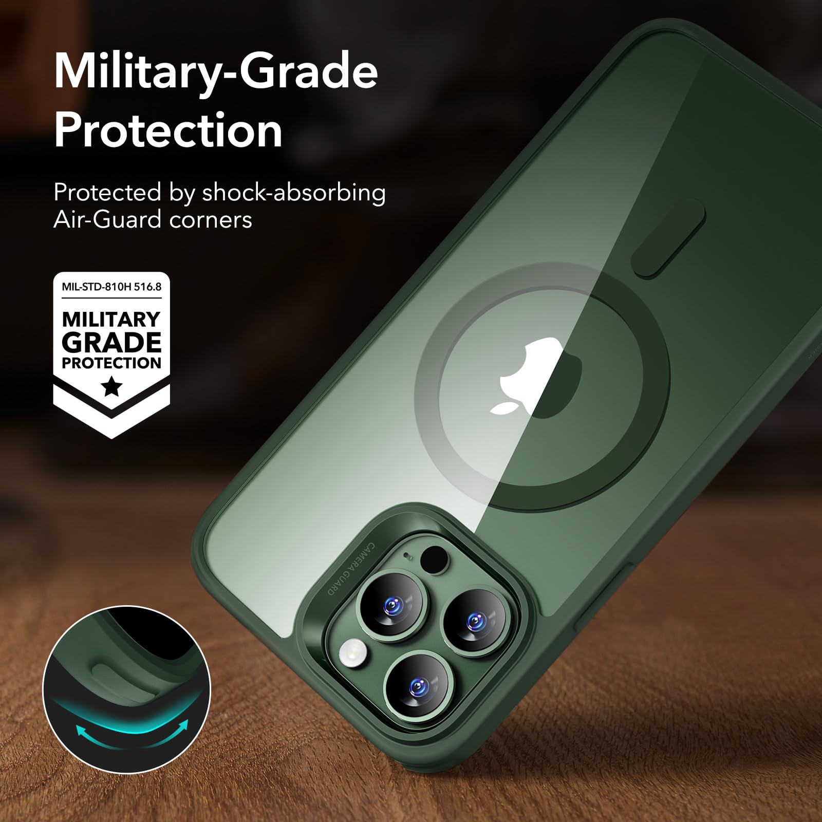 Foto 6 pulgar | Funda De Teléfono Esr Para Iphone 13 Pro, Compatible Con Magsafe, Verde Transparente - Venta Internacional.