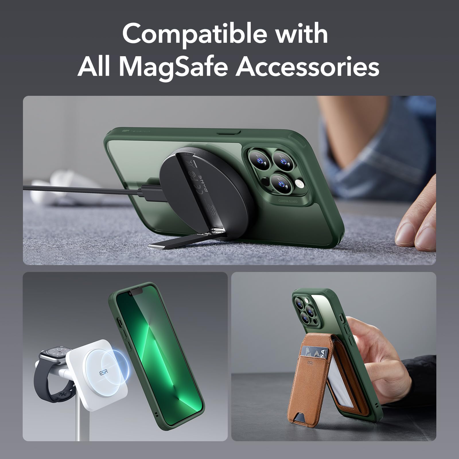 Foto 8 pulgar | Funda De Teléfono Esr Para Iphone 13 Pro, Compatible Con Magsafe, Verde Transparente - Venta Internacional.