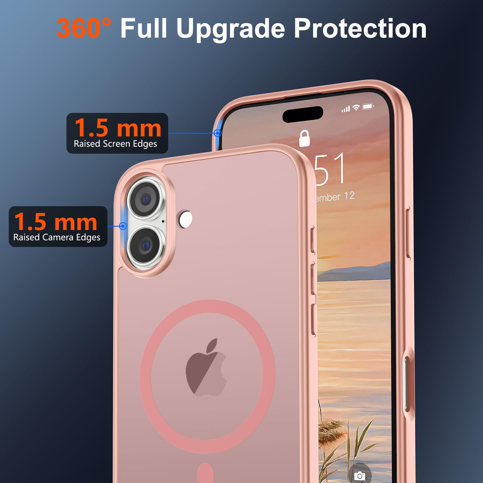 Foto 5 pulgar | Funda Magnética Supfine Para Iphone 16, Color Rosa - Venta Internacional.