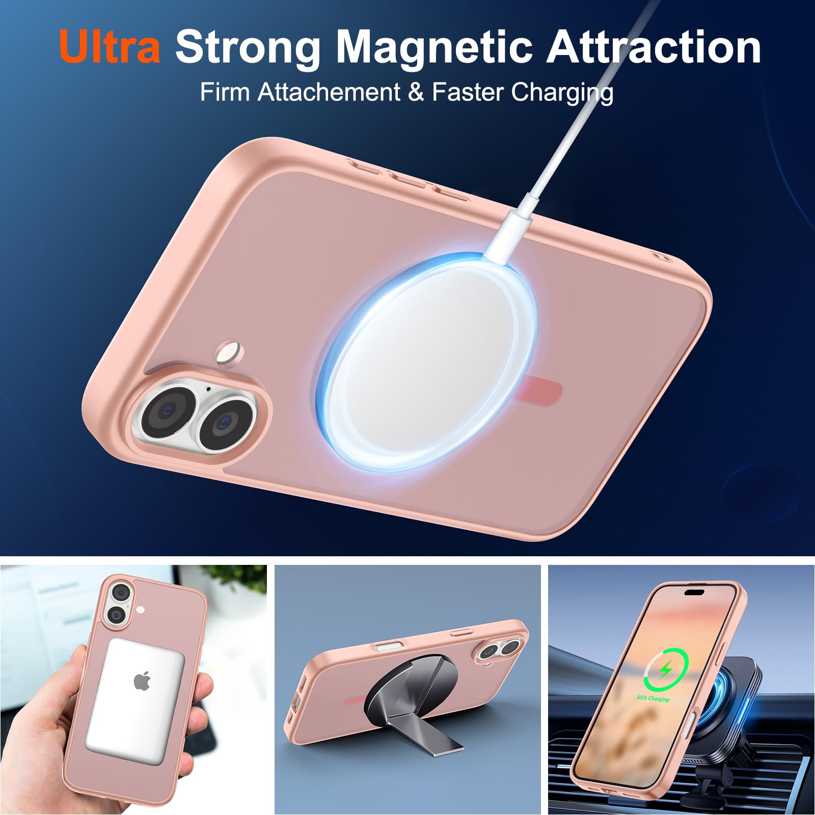 Foto 6 pulgar | Funda Magnética Supfine Para Iphone 16, Color Rosa - Venta Internacional.