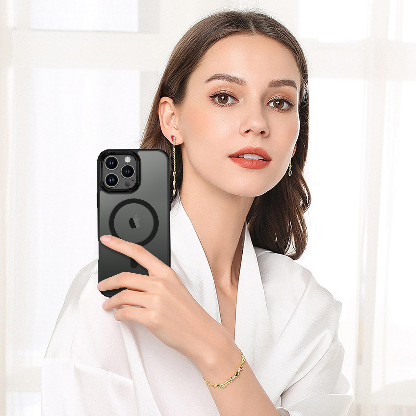 Foto 4 pulgar | Funda De Teléfono Bentoben Para Iphone 16 Pro Max 6.9 Negro Translúcido - Venta Internacional.
