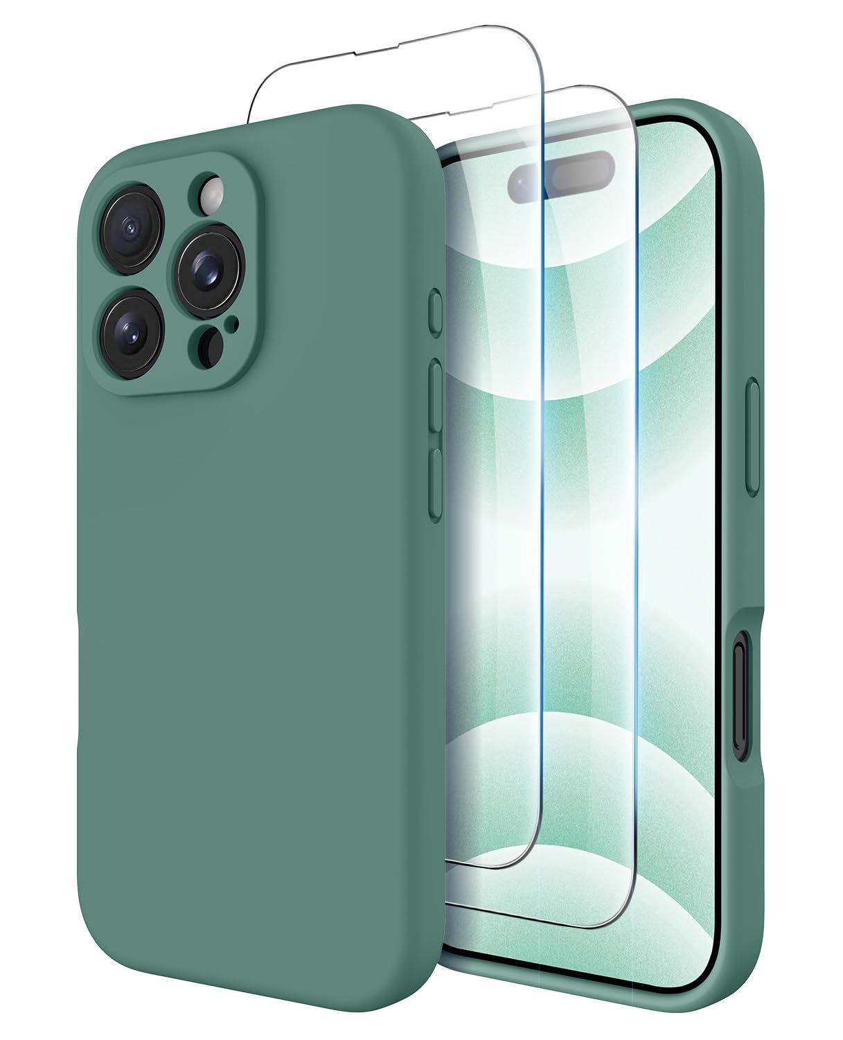 Foto 2 pulgar | Funda De Teléfono Otofly Compatible Con Iphone 16 Pro, Color Verde Pino - Venta Internacional.