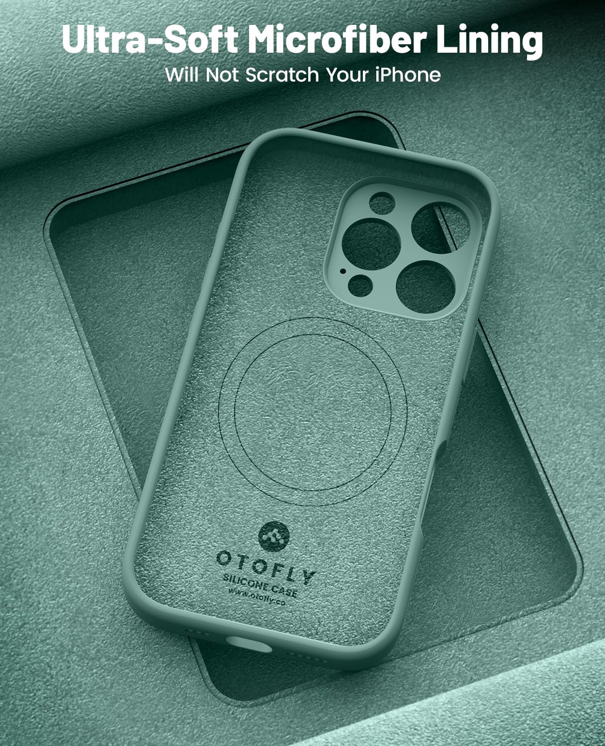 Foto 8 pulgar | Funda De Teléfono Otofly Compatible Con Iphone 16 Pro, Color Verde Pino - Venta Internacional.