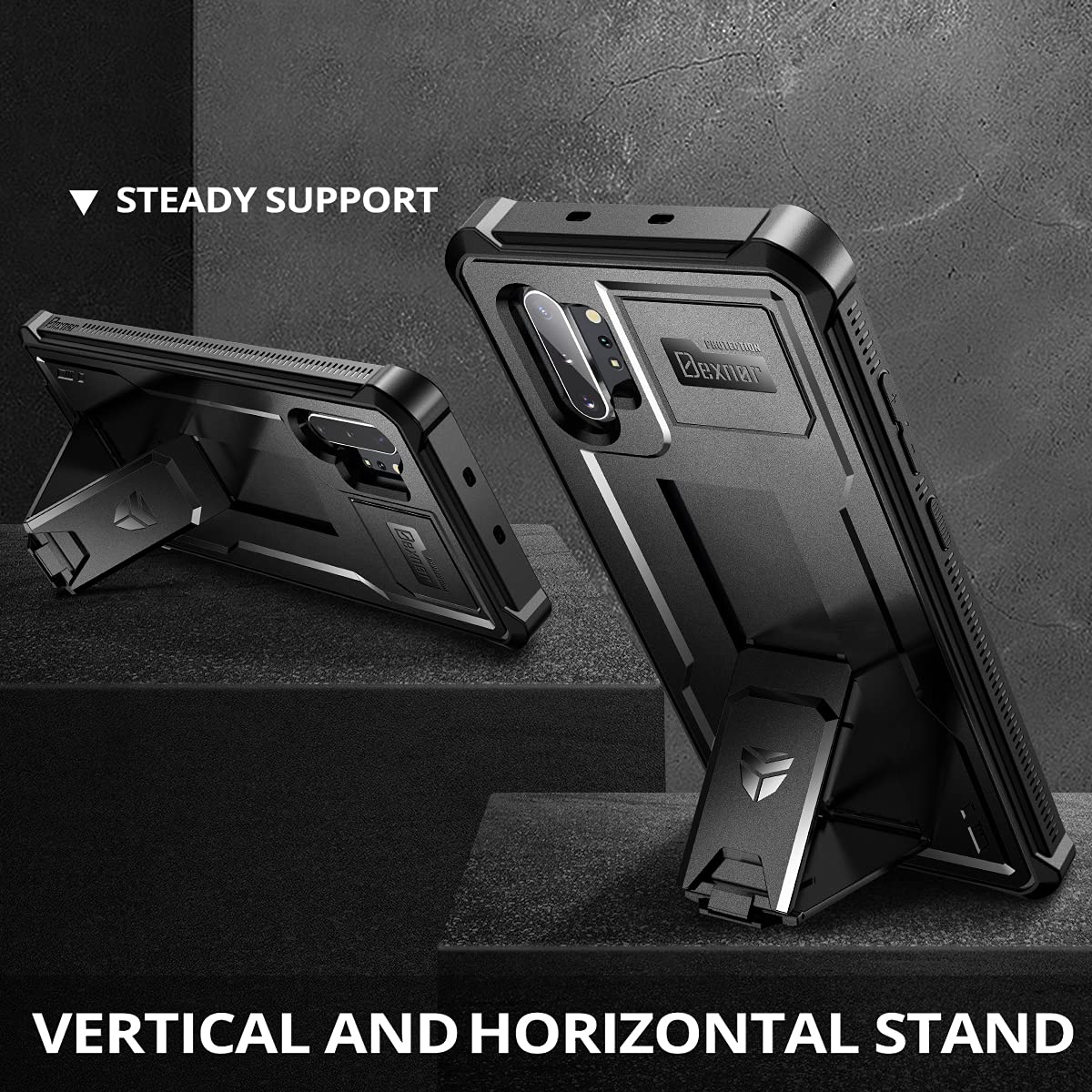 Foto 5 pulgar | Funda Dexnor Para Samsung Galaxy Note 10+ Plus Con Soporte, Color Negro - Venta Internacional.