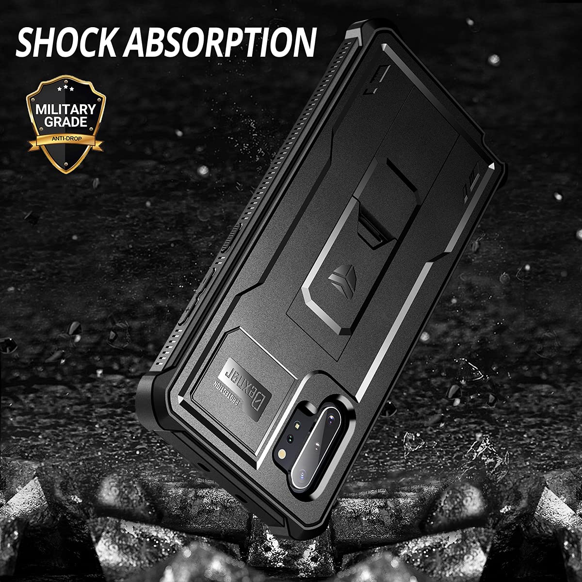 Foto 7 pulgar | Funda Dexnor Para Samsung Galaxy Note 10+ Plus Con Soporte, Color Negro - Venta Internacional.
