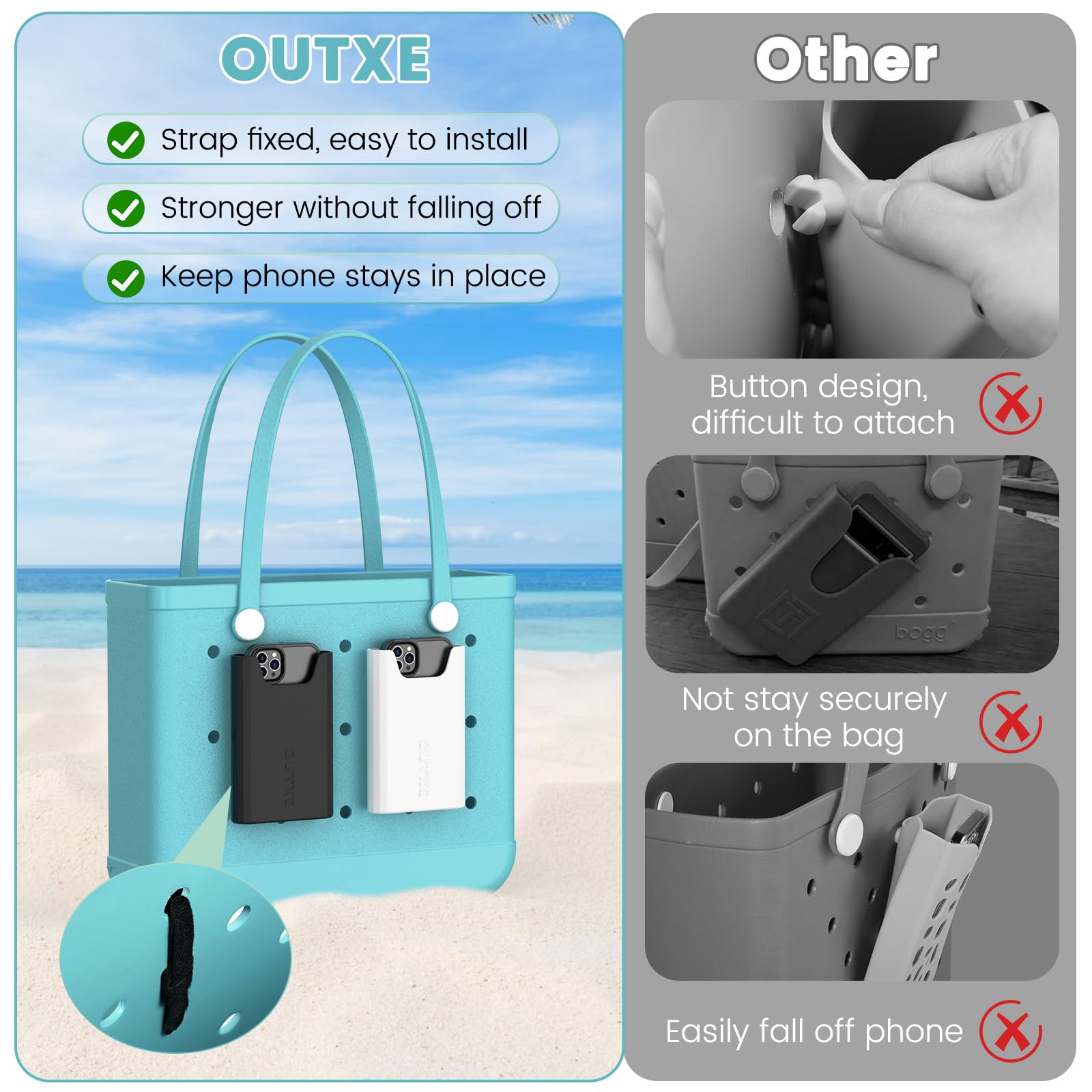 Foto 5 pulgar | Soporte De Teléfono Para Bogg Bag Outxe, Paquete De 2, Compatible Con Todas Las Bolsas Bogg - Venta Internacional.