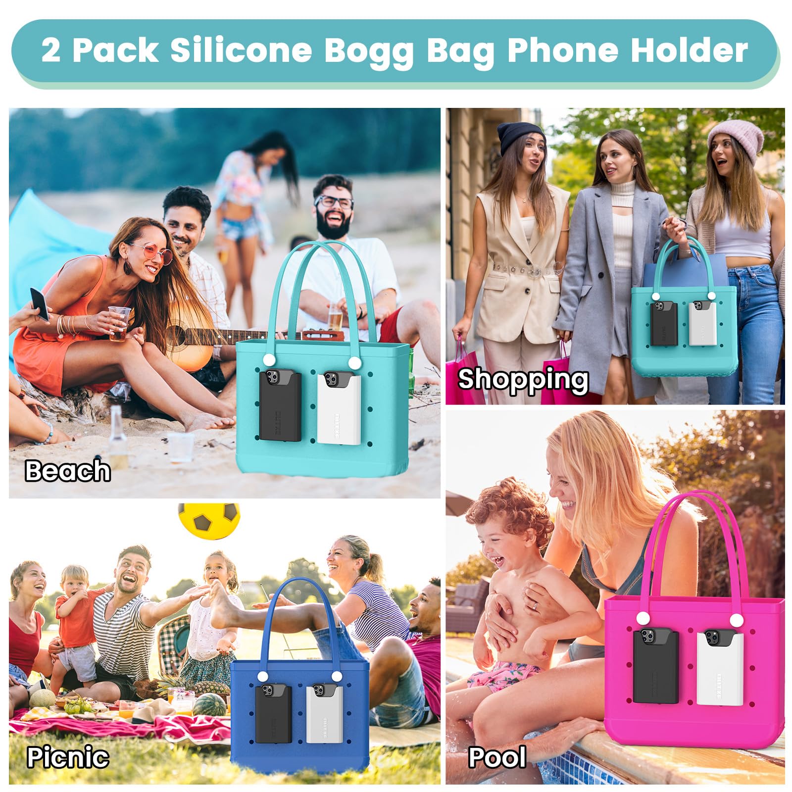 Foto 7 pulgar | Soporte De Teléfono Para Bogg Bag Outxe, Paquete De 2, Compatible Con Todas Las Bolsas Bogg - Venta Internacional.