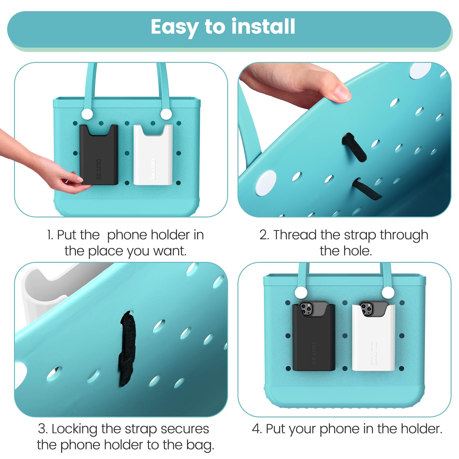 Foto 8 pulgar | Soporte De Teléfono Para Bogg Bag Outxe, Paquete De 2, Compatible Con Todas Las Bolsas Bogg - Venta Internacional.