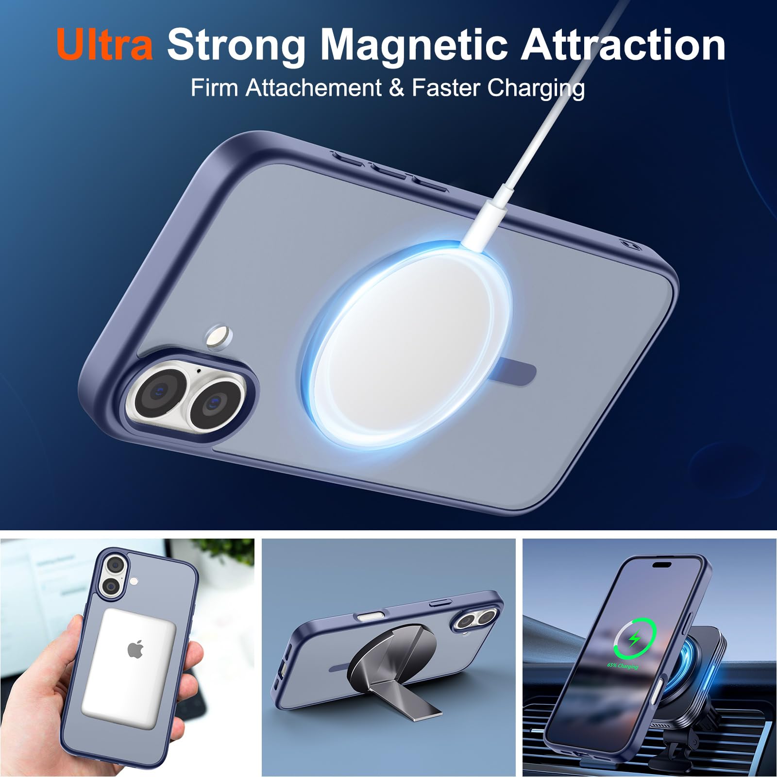 Foto 6 pulgar | Funda Magnética Supfine Para Iphone 16, Color Gris Lavanda - Venta Internacional.