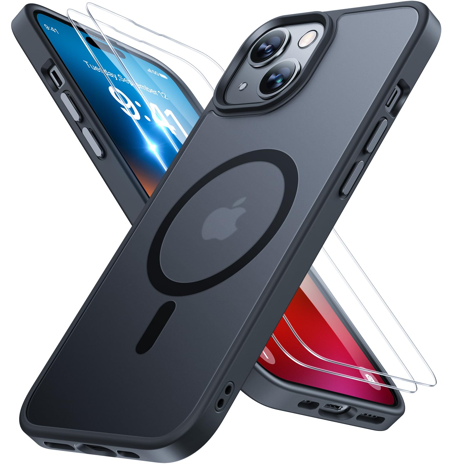 Funda De Teléfono Miracase Magnetic Series Para Iphone 15 Negra - Venta Internacional.