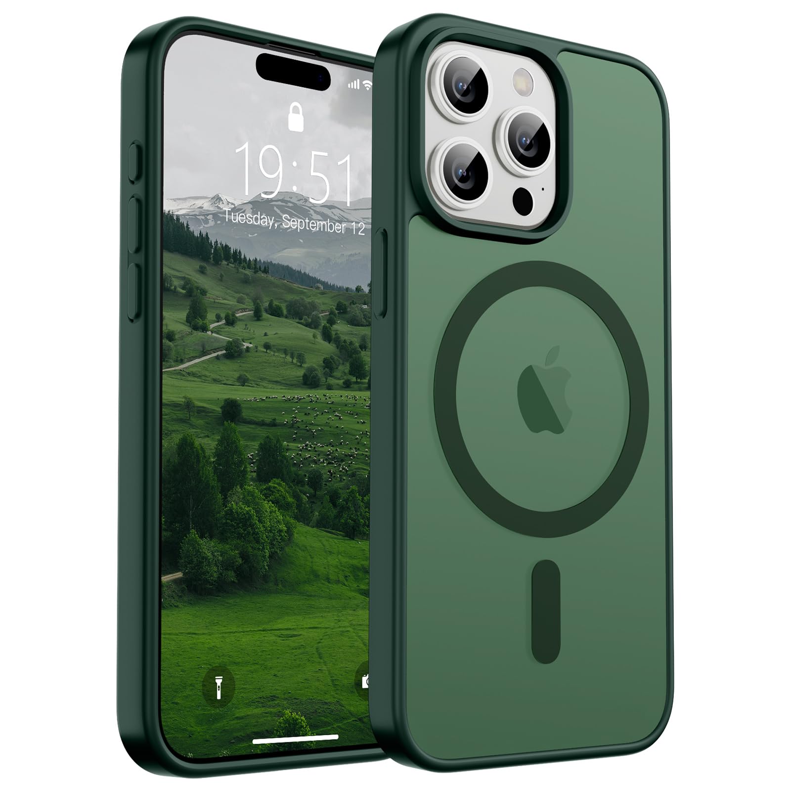 Funda Magnética Supfine Para Iphone 15 Pro Max Forest Green - Venta Internacional.