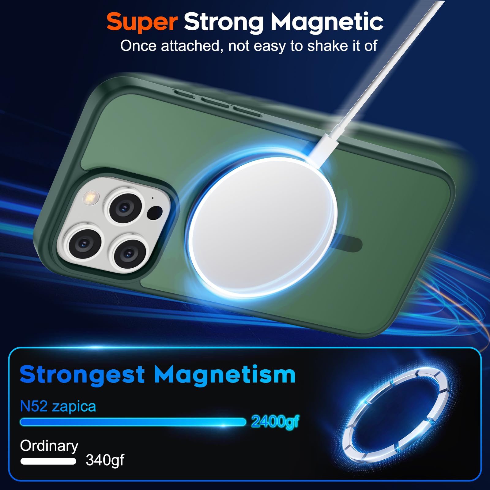 Foto 5 | Funda Magnética Supfine Para Iphone 15 Pro Max Forest Green - Venta Internacional.