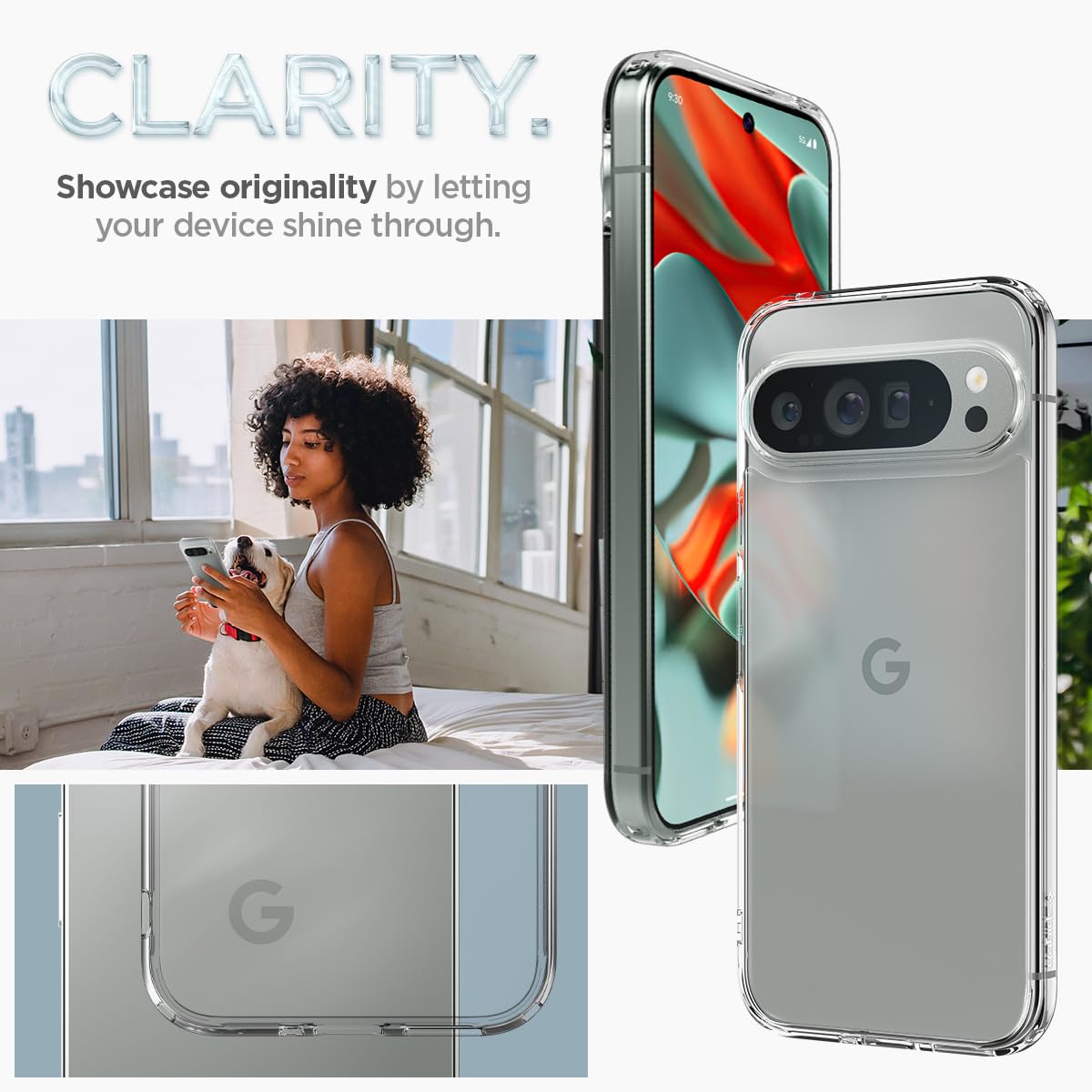 Foto 4 pulgar | Funda Spigen Ultra Hybrid Para Google Pixel 9 Pro Xl, Transparente - Venta Internacional.