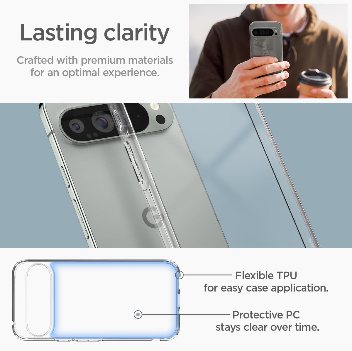 Foto 6 pulgar | Funda Spigen Ultra Hybrid Para Google Pixel 9 Pro Xl, Transparente - Venta Internacional.
