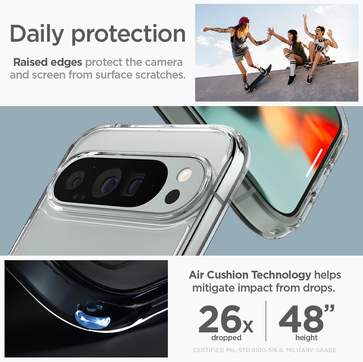 Foto 7 pulgar | Funda Spigen Ultra Hybrid Para Google Pixel 9 Pro Xl, Transparente - Venta Internacional.