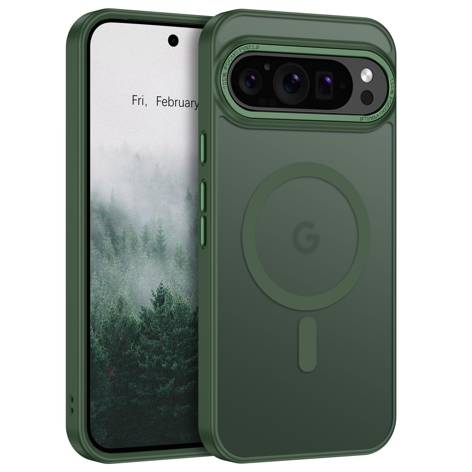 Funda Magnética Bentoben Para Google Pixel 9 Pro Xl, Color Verde Oscuro - Venta Internacional.