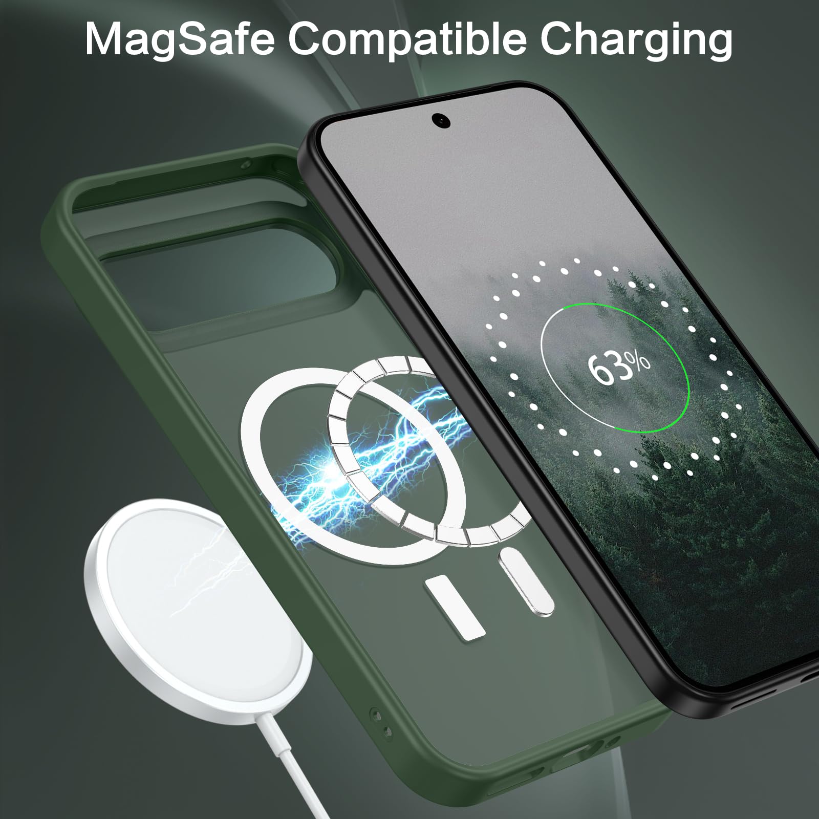 Foto 4 pulgar | Funda Magnética Bentoben Para Google Pixel 9 Pro Xl, Color Verde Oscuro - Venta Internacional.